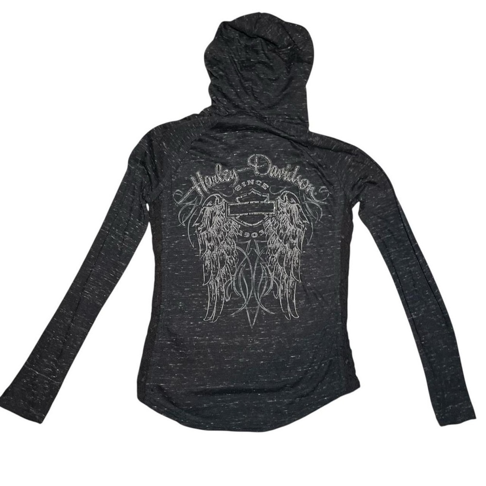 Angel wing Harley Davidson hoodie long sleeve